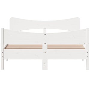 vidaXL Cadre de lit sans matelas blanc 140x200 cm bois de pin massif
