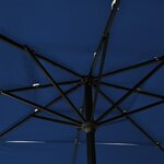 vidaXL Parasol de jardin à 3 niveaux avec mât en aluminium bleu azuré