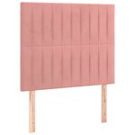 vidaXL Sommier à lattes de lit avec matelas LED Rose 90x200 cm Velours
