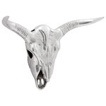 Cabeza de toro montada en la pared vidaXL Plata 49x10x36 cm Aluminium