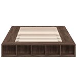 vidaXL Cadre de lit chêne marron 135x190 cm bois d'ingénierie