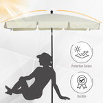 Parasol rectangulaire inclinable alu acier polyester haute densité diamètre 2 m beige clair