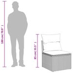 vidaXL Salon de jardin 9 Pièces avec coussins gris résine tressée