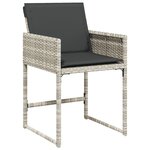vidaXL Ensemble de salle à manger de jardin 5 pièces avec coussins en rattan poly gris clair