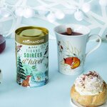 Tisanière fleurie porcelaine 250 ml + Trio tisanes festives - Soirées d'hiver Noël Orange Canelle