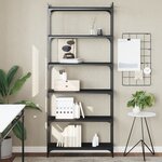 vidaXL Bibliothèque 6 niveaux noir 80x30x188 cm bois d'ingénierie