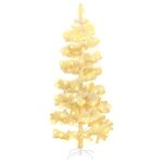 vidaXL Arbre de Noël hélicoïdal pré-éclairé et support blanc 180cm PVC