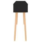 vidaXL Table console Noir 105x30x75 cm Bois massif pin /rotin naturel
