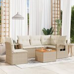 vidaXL Salon de jardin avec coussins 6 Pièces beige résine tressée