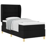 vidaXL Lit à ressorts avec matelas Noir 90x190 cm Tissu