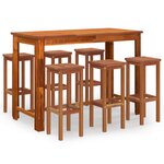 vidaXL Ensemble de bar de jardin 7 Pièces bois d'acacia solide