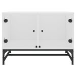 vidaXL Table basse avec portes en verre blanc 68 5x50x50 cm