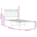 vidaXL Cadre de lit métal sans matelas avec tête de lit blanc 75x190cm