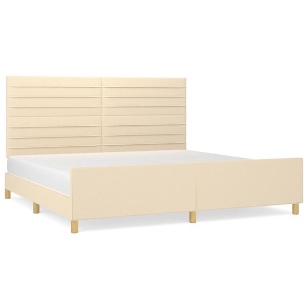 vidaXL Cadre de lit sans matelas crème 200x200 cm tissu