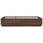 vidaXL Cadre de lit avec LED sans matelas chêne marron 160x200 cm