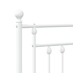 vidaXL Cadre de lit métal avec tête de lit/pied de lit blanc 193x203cm