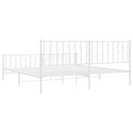 vidaXL Cadre de lit métal sans matelas et pied de lit blanc 193x203 cm