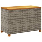 vidaXL Boîte de rangement de jardin gris résine tressée bois d'acacia