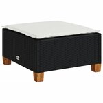 vidaXL Salon de jardin 7 Pièces avec coussins noir résine tressée