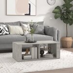 vidaXL Table basse Gris béton 100x50x36 cm Bois d'ingénierie