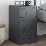 vidaXL Table de chevet anthracite 34 5x39x62 cm acier