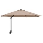 vidaXL Parasol de patio Taupe Polyester Grand Pliable Rond Moderne