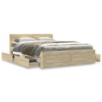 vidaXL Cadre de lit avec tête de lit chêne sonoma 140x190 cm