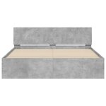 vidaXL Cadre de lit sans matelas gris béton 140x190 cm