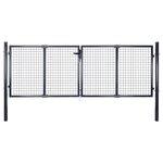 vidaXL Portail en maille de jardin Acier galvanisé 289x75 cm Gris