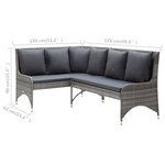vidaXL Canapés d'angle de jardin 2 Pièces Résine tressée Gris