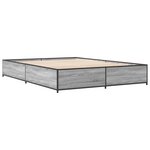 vidaXL Cadre de lit sonoma gris 140x200 cm bois d'ingénierie et métal