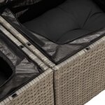 vidaXL Salon de jardin 6 Pièces avec coussins gris résine tressée