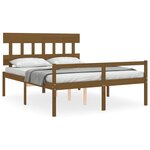 vidaXL Lit pour personne âgée sans matelas marron miel bois massif