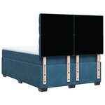 vidaXL Sommier à lattes de lit et matelas bleu 140x190 cm velours