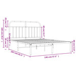 vidaXL Cadre de lit métal sans matelas et tête de lit blanc 140x200 cm