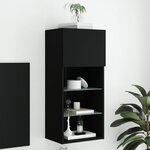 vidaXL Meuble TV avec lumières LED noir 40 5x30x90 cm