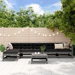 vidaXL Salon de jardin 7 Pièces Gris Bois de pin massif