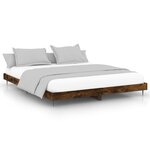 vidaXL Cadre de lit chêne fumé 200x200 cm bois d'ingénierie