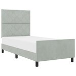 vidaXL Cadre de Lit Gris Clair 100x200 cm Velours