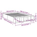 vidaXL Cadre de lit sans matelas gris béton 140x190 cm