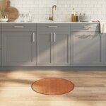 vidaXL Tapis rond marron 60 cm bambou