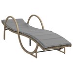 vidaXL Chaises longues lot de 2 avec table beige résine tressée