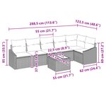 vidaXL Ensemble de Canapé de Jardin 6 Pièces avec Coussins Gris Poly Rotin
