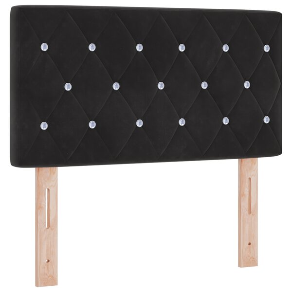 vidaXL Tête de Lit LED Capitonnée en Cristal Noire 80 cm Velours