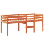 vidaXL Lit haut avec toit cire marron 90x190 cm bois de pin massif