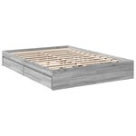 vidaXL Cadre de lit à tiroirs sonoma gris 160x200 cm bois d'ingénierie