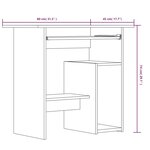 vidaXL Bureau Sonoma gris 80x45x74 cm Bois d'ingénierie