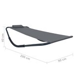 vidaXL Lit de jardin Gris 200x90 cm Acier