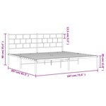 vidaXL Cadre de lit métal sans matelas et tête de lit noir 180x200 cm