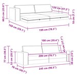 vidaXL Canapé Lit 2-en-1 Noir 245x150x60.5 cm Tissu